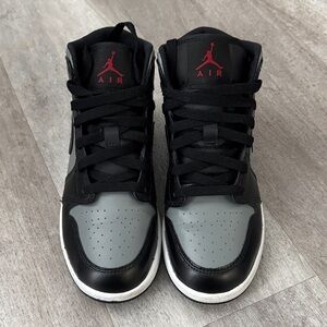 Air Jordan 1 mid Black and Gray Sneakers